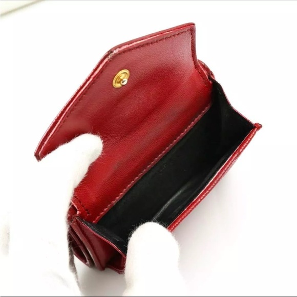 Saint Laurent Cassandra Trifold Wallet Red Caviar Skin - Picture 7 of 9